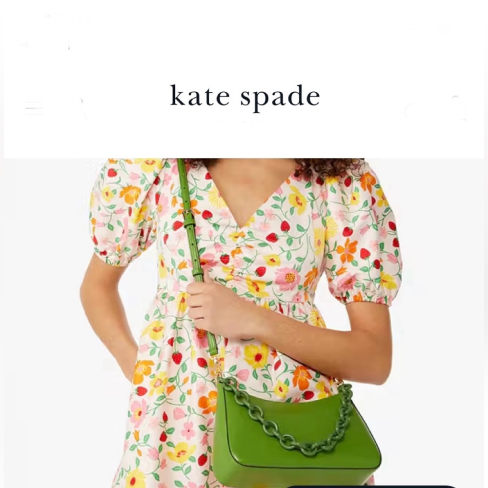 Kate Spade NEW YORK, Handbag+, Matching Chain Link, Apple Green, Authentic - Picture 2 of 13